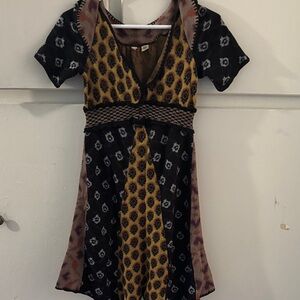 Moth Kids Dress with Black, Yellow, and Pink Patterns